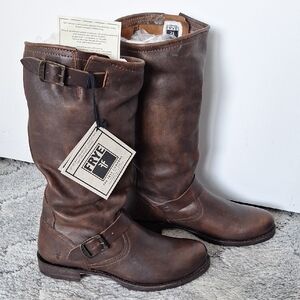 Frye Dark Brown Leather Pull-on Boots NWT Size 11